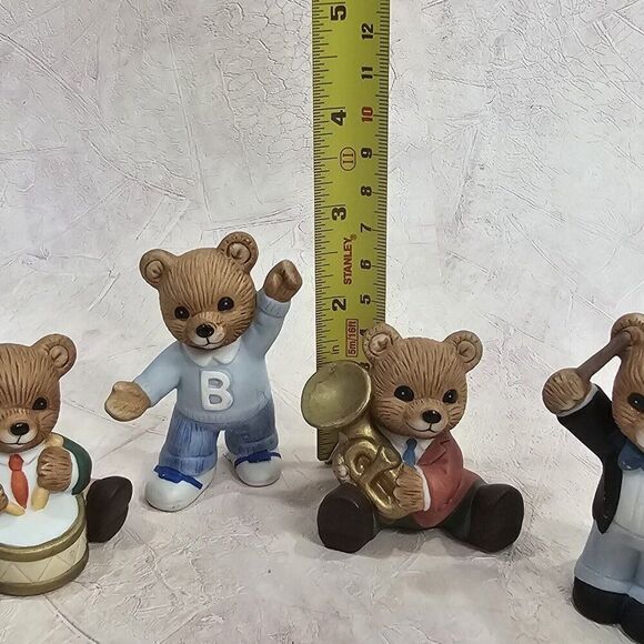HOMCO 7 Pc Porcelain Teddy Bear Musical Orchestra Band Figurines - Picture 8 of 12